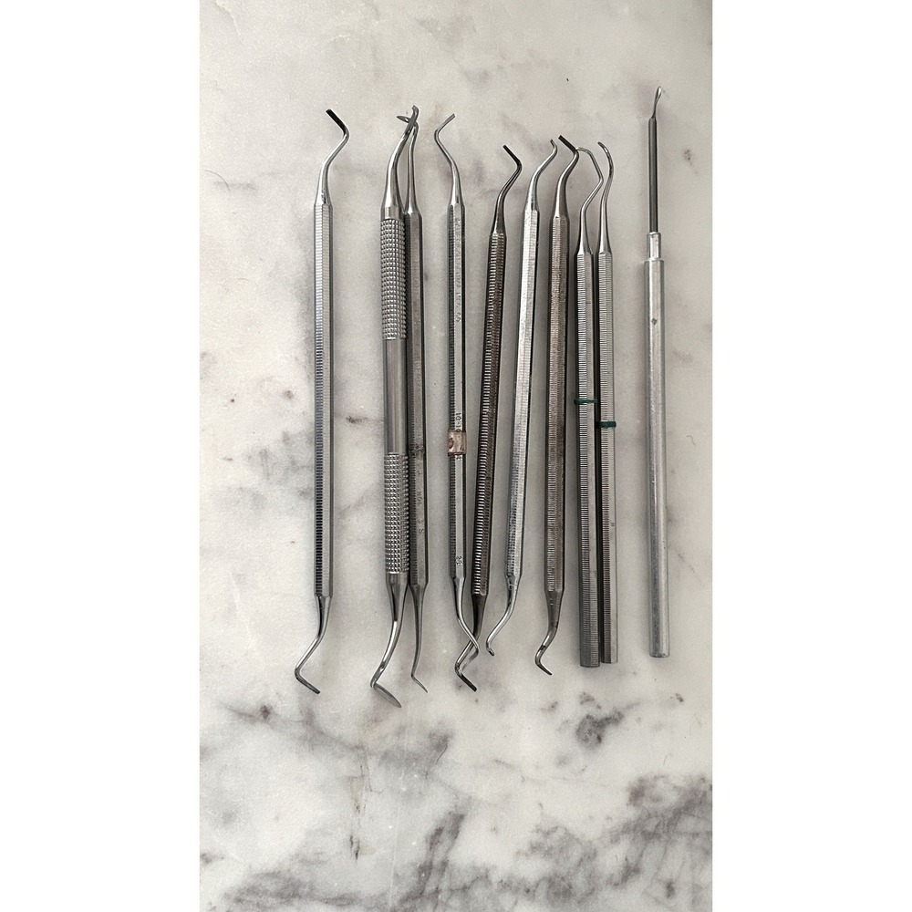 Vtg Dental Tool Lot of 10 Hu-Friedy American Dental Misdom-Frank Stainless Steel